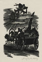 (Specter of Womanover horse drawn carriage) from Ivan Turgenevs Fathers and Sons by Fritz Eichenberg
