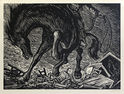 Rio Escondido   portfolio of ten linoleum engravings (pictured: Plate 1: El Bruto - The Brute) by Leopoldo Mendez