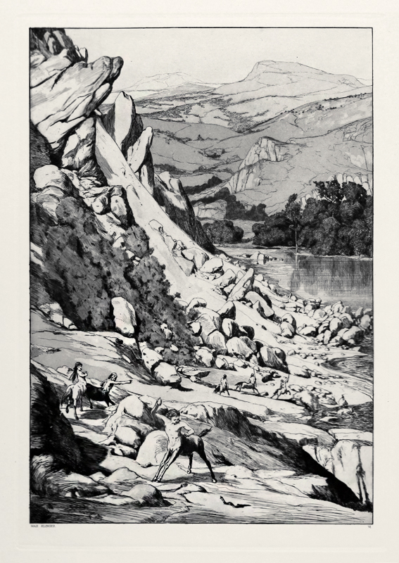 Bergsturz - plate VI from Intermezzi, Opus IV by Max Klinger