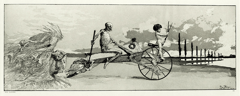 Cupid, Death and the Beyond; plate XII from Intermezzi, Opus IV by Max Klinger