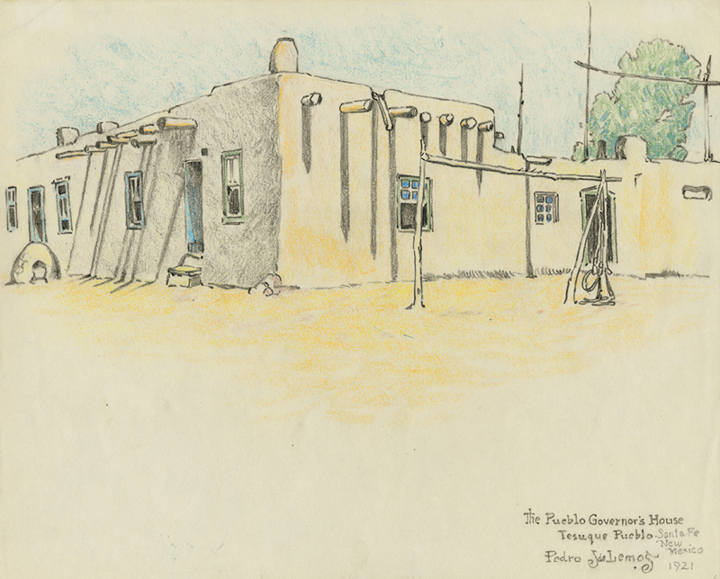 The Pueblo Governors  House, Tesuque Pueblo by Pedro Joseph de Lemos