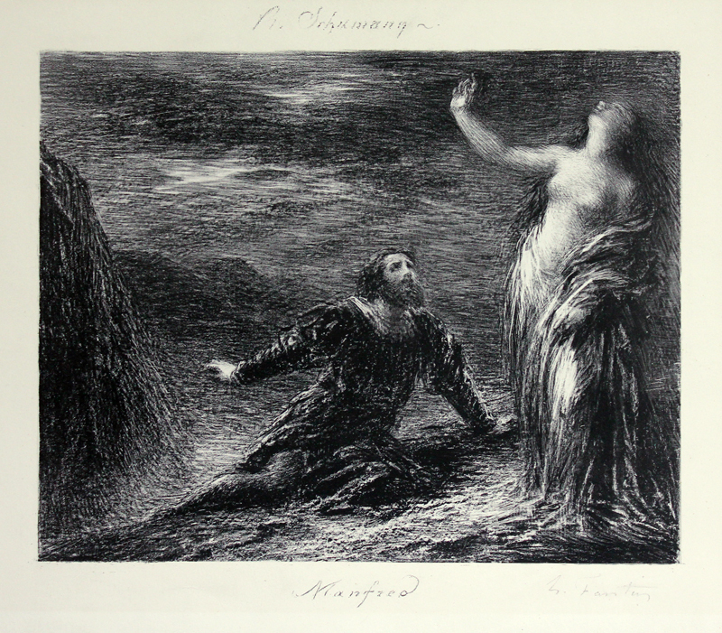 Manfred et Astarte (2e Planche)  from R. Schumann by Henri Fantin-Latour