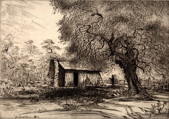 Mark Twain’s Cabin, Jackass Hill, California by James Blanding Sloan