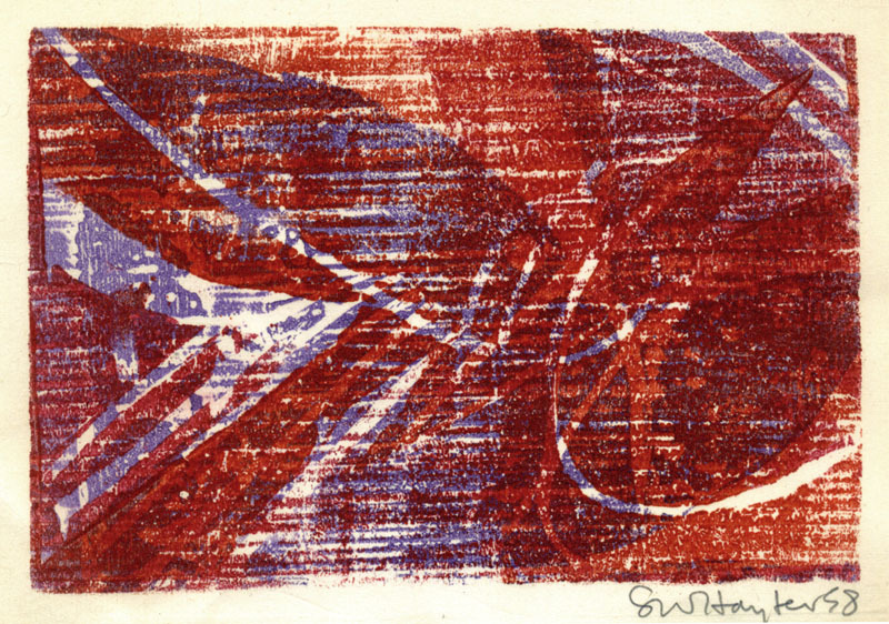 Greeting Card For New Year 1958 by Stanley William Hayter