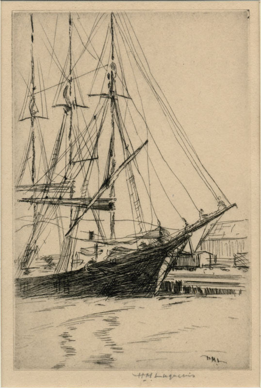 The Schooner, The Robert Lewers by Huc-Mazelet Luquiens