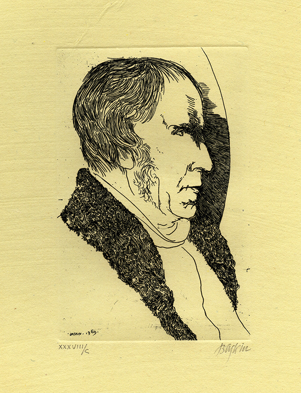 Casper David Friedrich  (from Laus Pictorum, Portraits of Nineteenth Century Artists) by Leonard Baskin