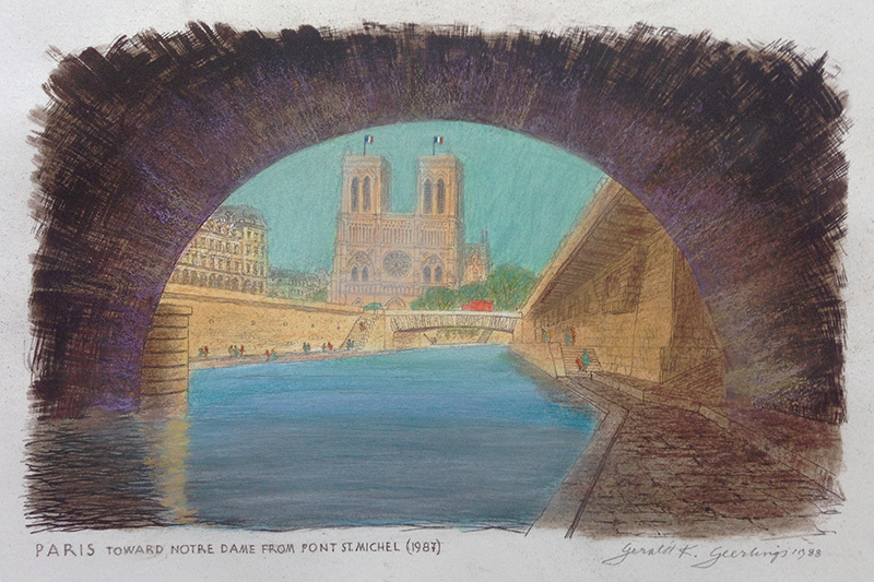 Paris toward Nortre Dame from Pont St. Michel by Gerald Geerlings