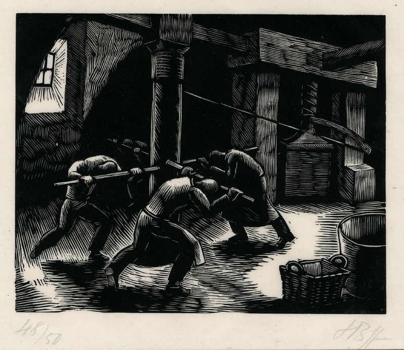 La Press a Porse (Papermaking) by Henry Bischoff