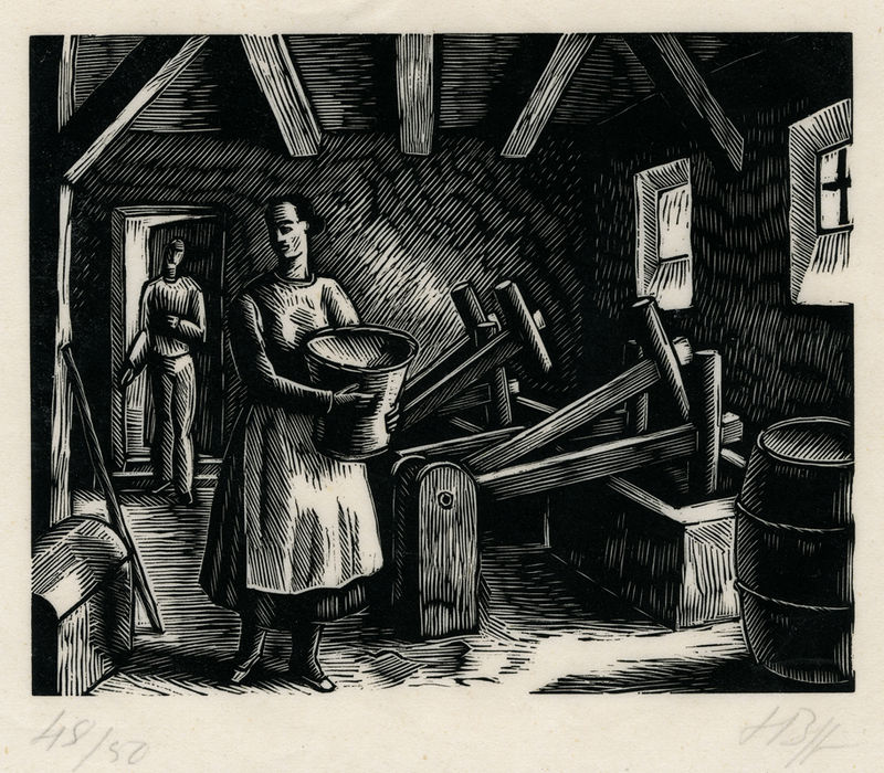 Les Maillets (Papermaking) from Les Moulins a Papier by Henry Bischoff