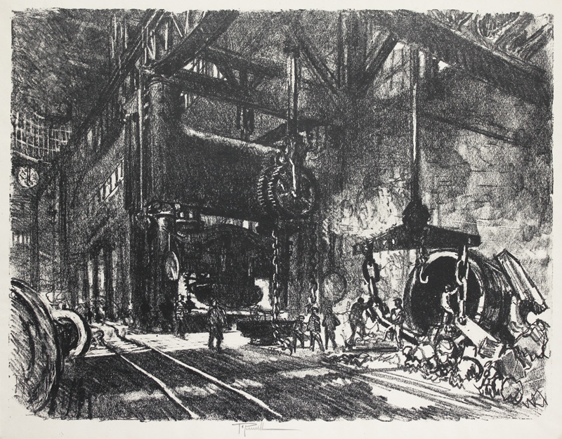 In the Land of Brobdingnag: The Armour Plate Bending Presses  from the series American War Work by Joseph Pennell