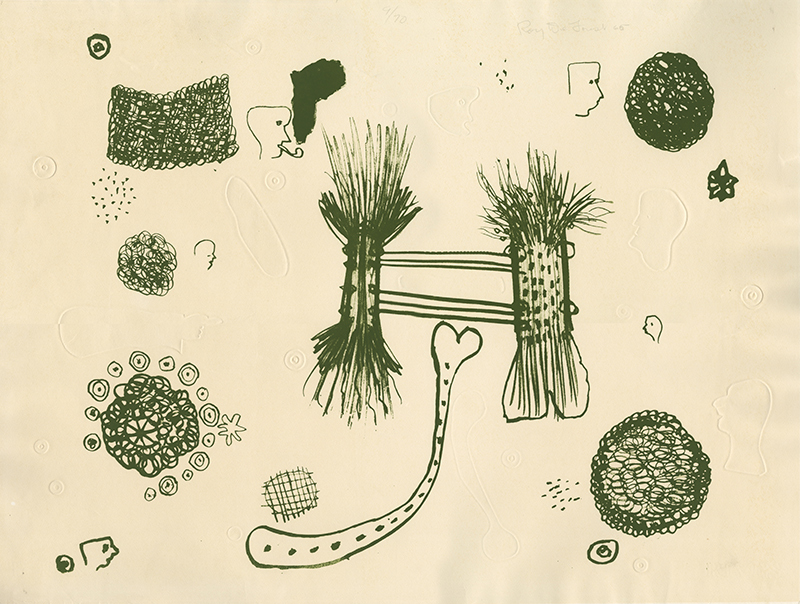(Untitled - abstraction in green) by Roy De Forest