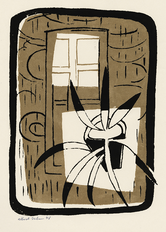 Untitled (interior with potted plant) - from Portfolio 1948 by Albert Urban