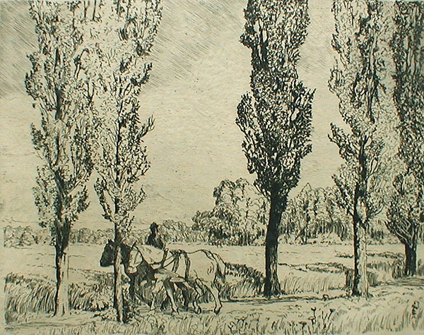 (Horserider in Landscape) by Henriette Schmidt-Bonn
