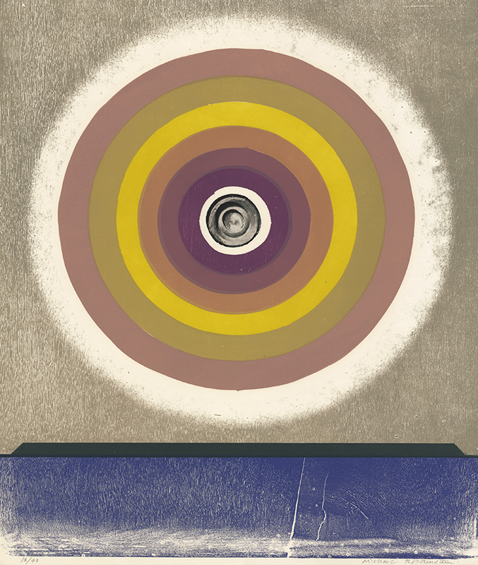 Circle - Violet and Yellow (Beige to Purple, Black Center) by Michael Rothenstein