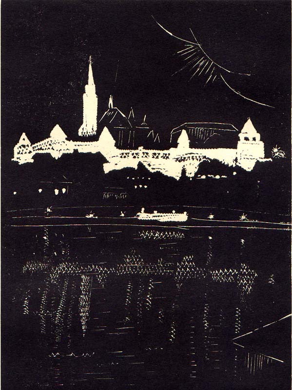 A Kivilágitott Halászbástya (floodlit Fishermans Bastion, Castle district, Budapest) by Zsigmond Antal Walleshausen-Cseleny
