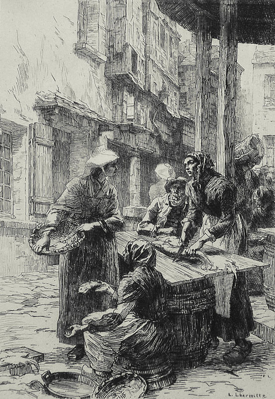 Fishmarket, St. Malo by Leon Augustin Lhermitte