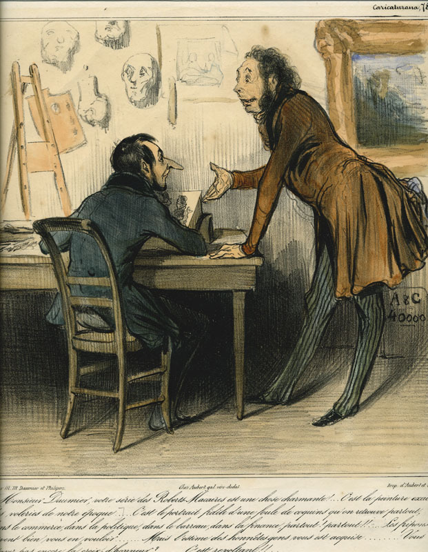 Monsieur Daumier, votre serie des Robert Macaire est...charmante....  (from the series Caricaturana) by Honore Daumier