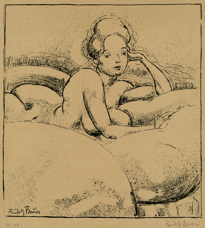 (nude on pillows) by Rudolf Bauer