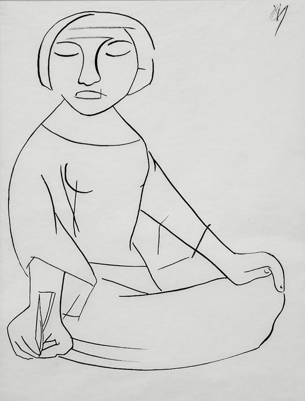 (seated woman) by Xavier Guerrero