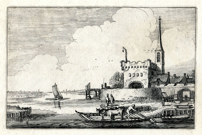 The Fort by the Water (unnumbered plate from the series: Landscapes) by Jan van de Velde II