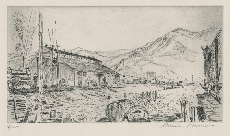 Hoover Dam Project: Six Companies Machine Shop at Boulder City (a.k.a. Supply Center) by William Woollett