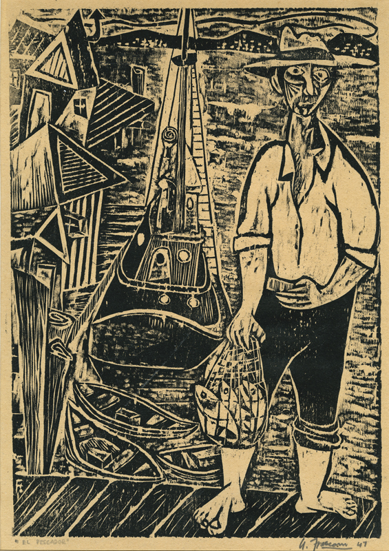 El Pescador (aka; The Fisherman) by Antonio Frasconi