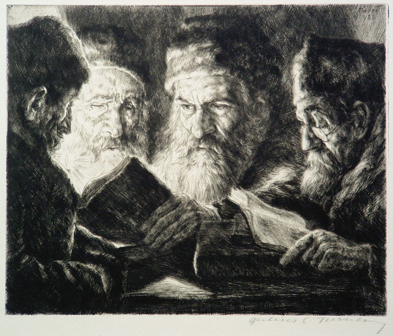 Untitled (rabbis reading) by Julius C. Turner