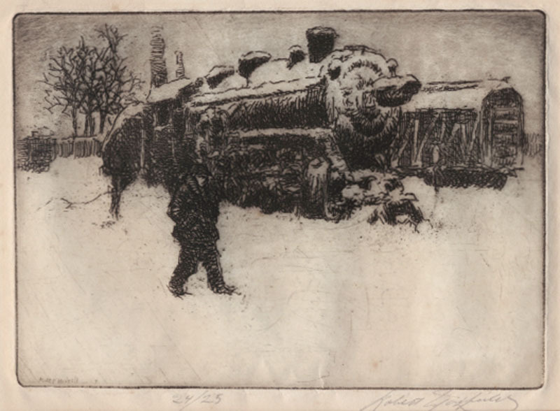 Untitled (train in snow) by Robert Francis Maxfield