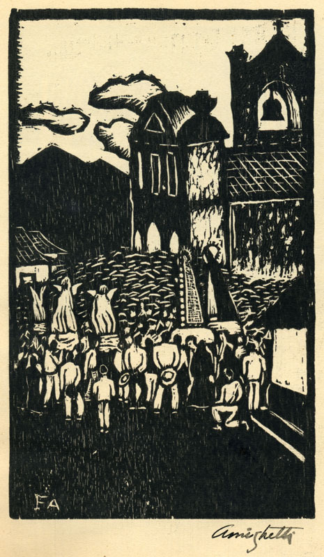 Procesion from the portfolio Grabados en Madera by Francisco Amighetti