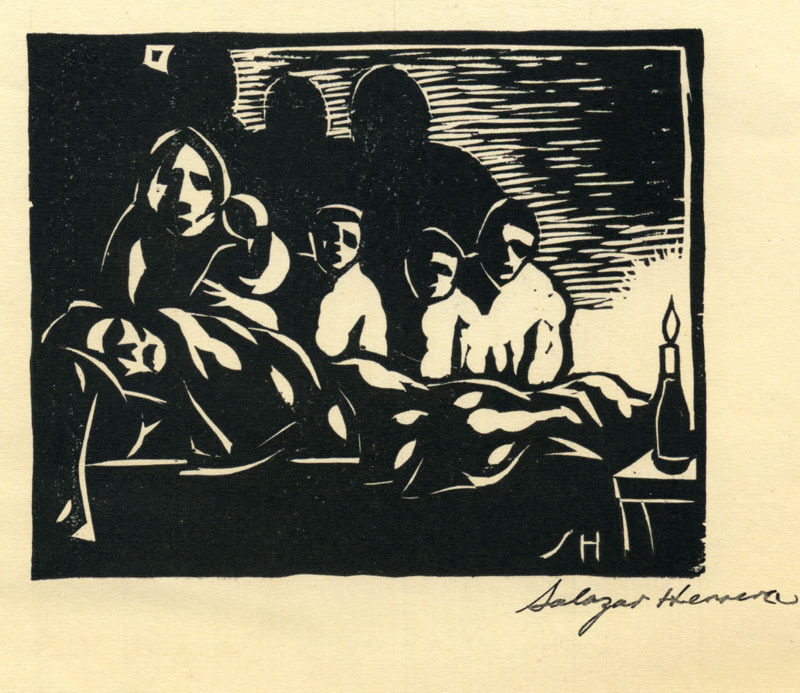 El Obrero Enfermo from the portfolio Grabados en Madera by Carlos Salazar Herrera