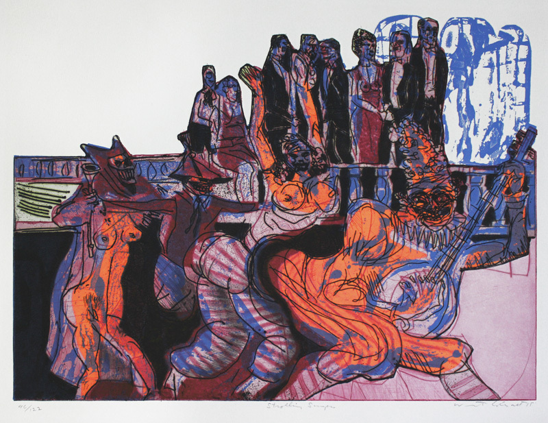 Strolling Singers  (from Death in Venice) by Warrington Colescott