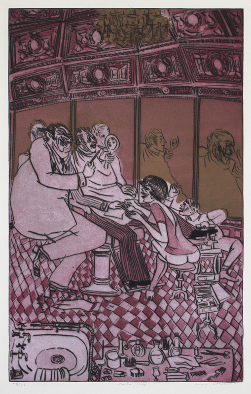 Barber Shop  (from Death in Venice) by Warrington Colescott
