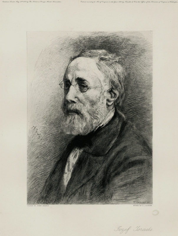 Joseph Israels (after the drawing by Israels) by Charles Jean Louis Courtry