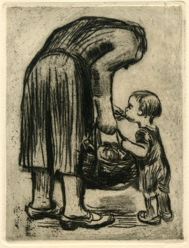 Stehende Mutter, Ihr Bublein Futternd (Standing Mother feeding her Little Boy) by Kathe Kollwitz