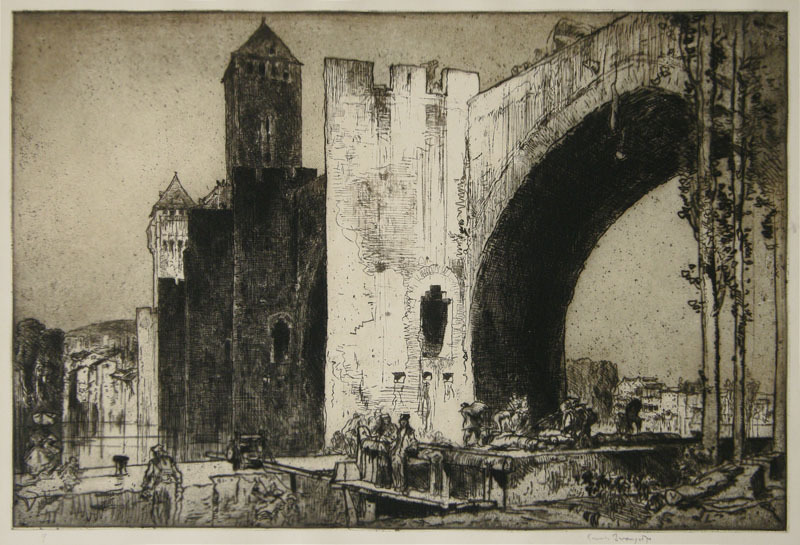 The Valentre Bridge, Cahors by Frank Brangwyn