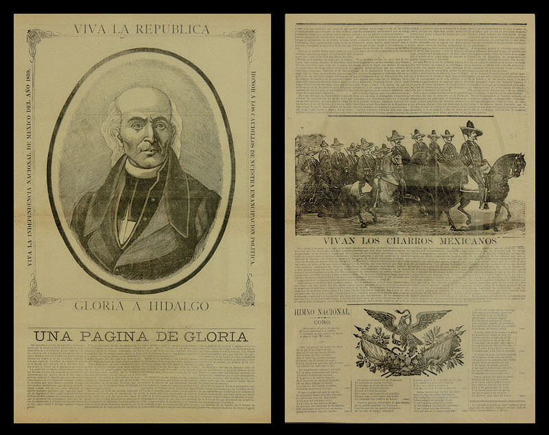 Viva la Republica - Gloria a Hidalgo / Vivan Los Charros Mexicanos by Jose Guadalupe Posada