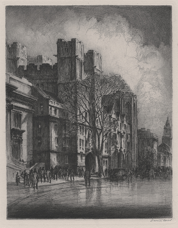 Yale University, Vanderbilt Scientific Hall, New Haven, CT (from: Ten Etchings of Yale University) by Louis Orr