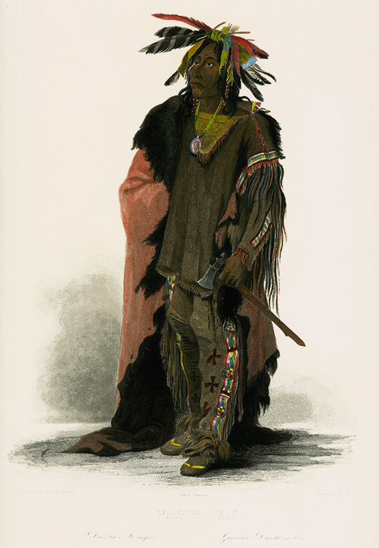 Wak-Tae-Geli, A Sioux Warrior  (Wahk-Ta-Ge-Li) by Karl Bodmer