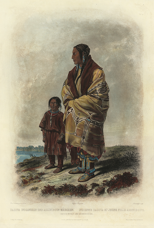 Dakota Woman and Assiniboin Girl by Karl Bodmer