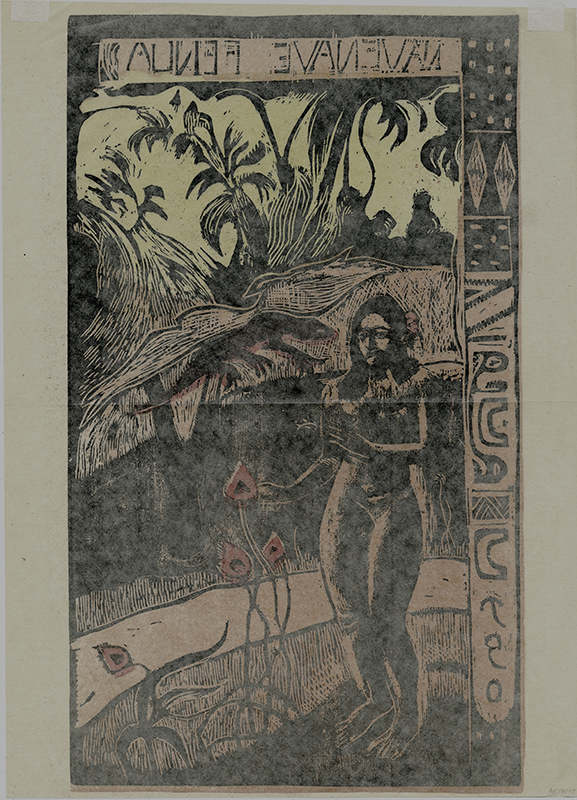 Nave Nave Fenua (from the series of ten woodcuts intended for the book Noa Noa) by Paul Gauguin