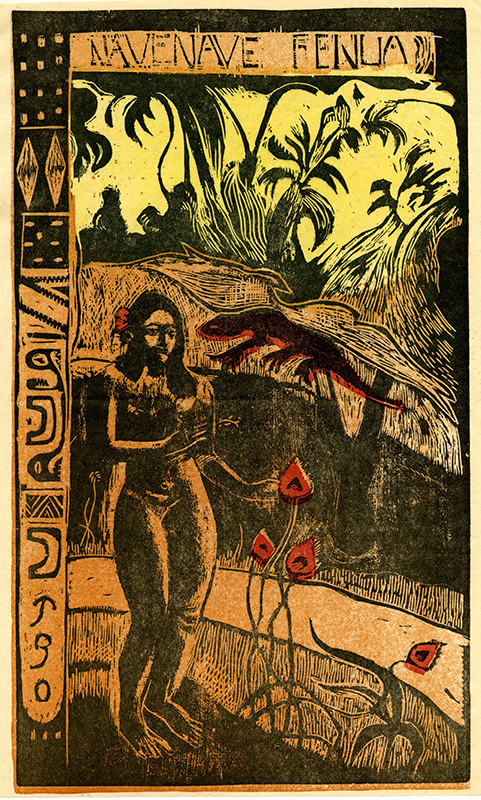 Nave Nave Fenua (from the series of ten woodcuts intended for the book Noa Noa) by Paul Gauguin