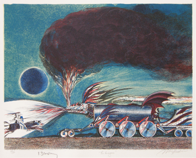 The Dragon - from the portfolio Ten Views of the Moon, authored by Ray Bradbury by Joseph Anthony Mugnaini