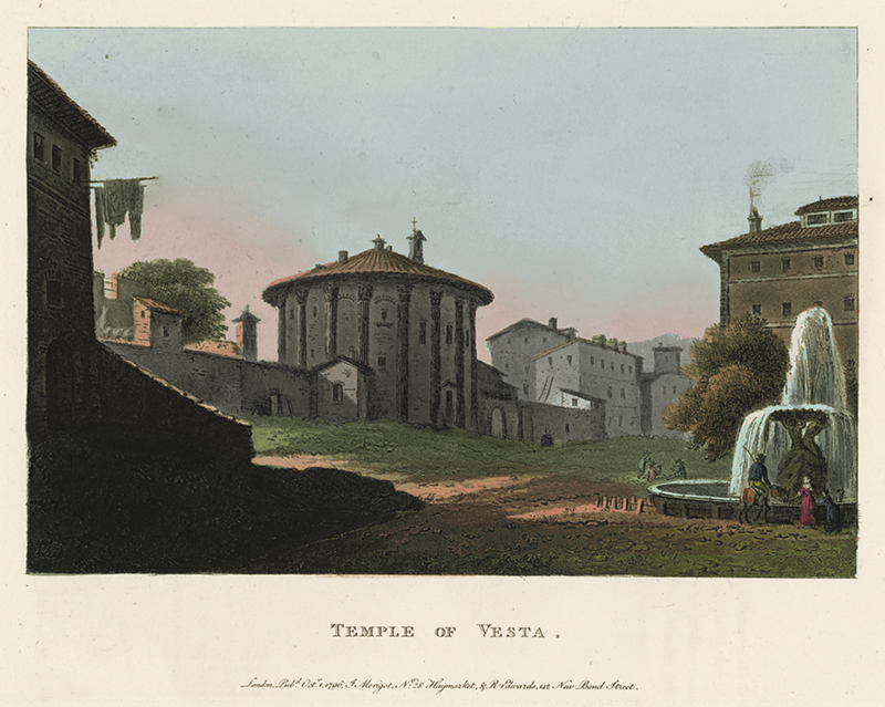 Temple of Vesta (from: A Select Collection of Views and Ruins in Rome and Its Vicinity) by James A. Merigot