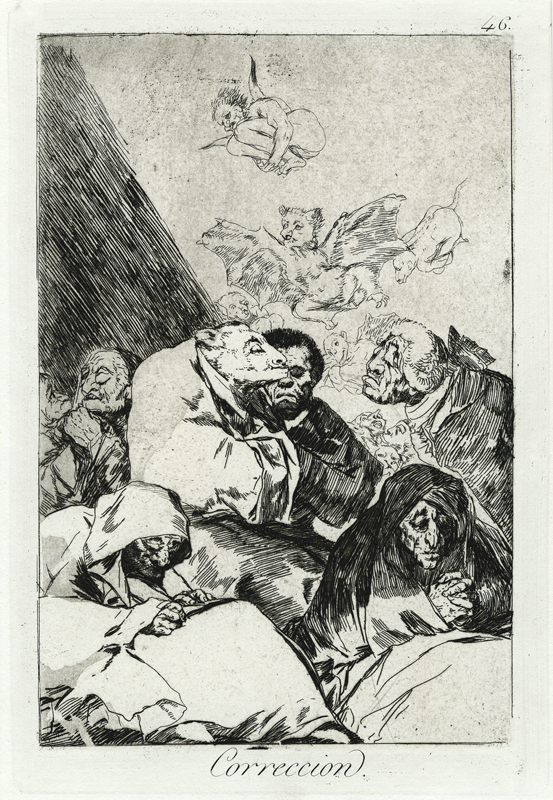 Correcion; (Correction); plate 46 from Los Caprichos by Francisco Goya