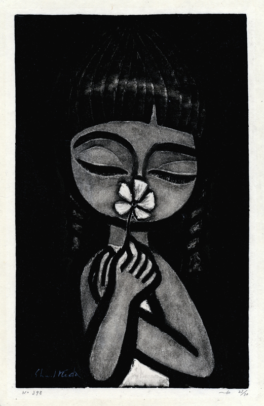 No. 398 (Girl with Flower) by Ikeda Shūzō