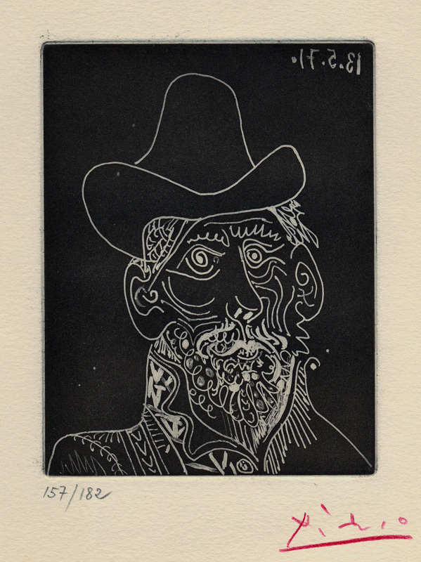 Old Man with a Beard  created for the book LHopital de Santa Creu i de Sant Pau by Pablo Picasso