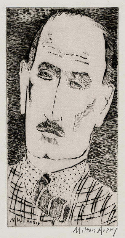 Head of a Man - A Portrait of Louis Wiesenberg, the Artist by Milton Clark Avery