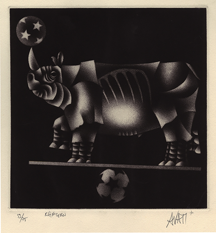 Rhinoceros, from Noahs Ark by Mario Avati