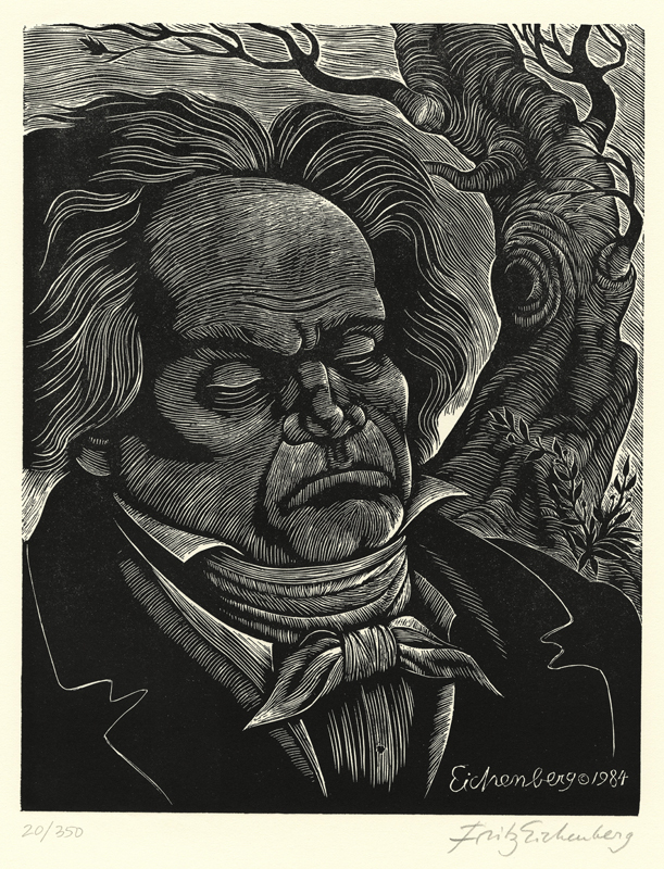 Beethoven (from Homage, a portfolio of 12 portraits) by Fritz Eichenberg