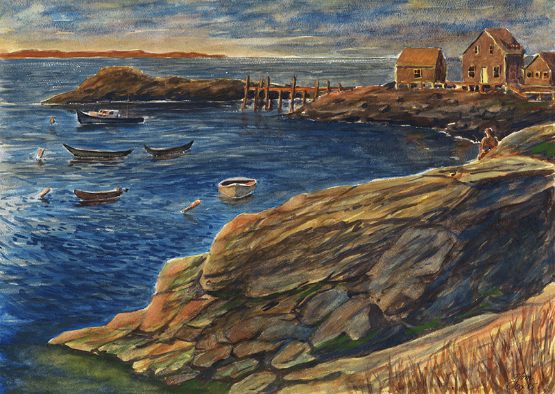 Monhegan Harbor - Monhegan Island, Maine, circa 1960 by Tom Cox